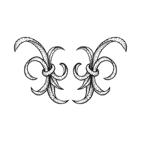 Векторная гравировка татуировки черный орнамент — стоковый вектор