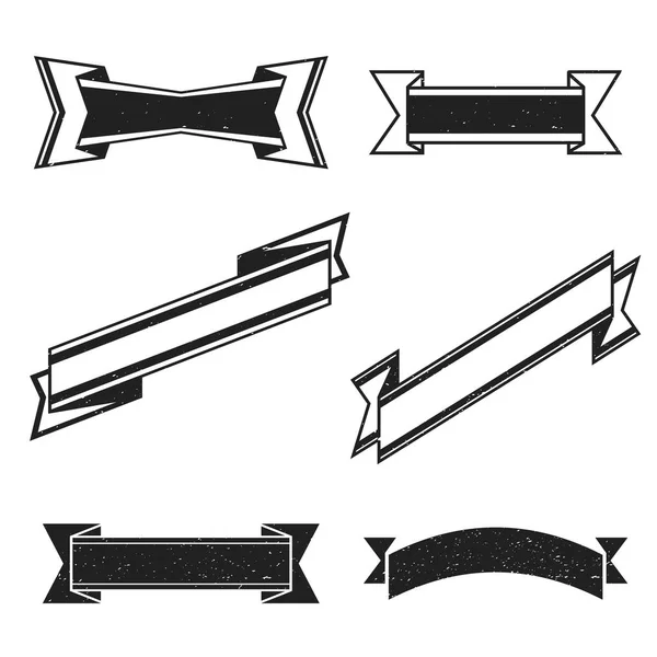 Vector monochrome retro ribbons se — Stock Vector