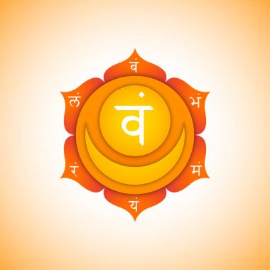 çakra Svadhishthana sembolü illustratio vektör