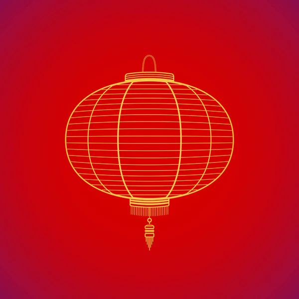 Lanterne traditionnelle chinoise en papier rouge — Image vectorielle