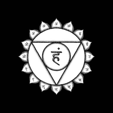 çizilmiş çakra Vishuddha illustratio el