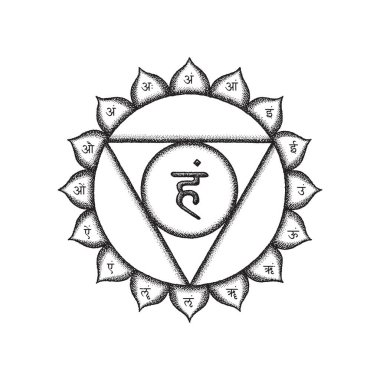 çizilmiş çakra Vishuddha illustratio el
