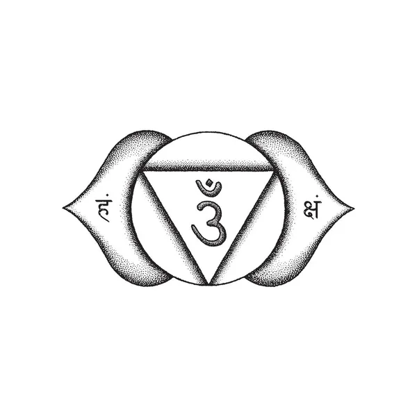Chakra dessiné à la main Ajna illustratio — Image vectorielle