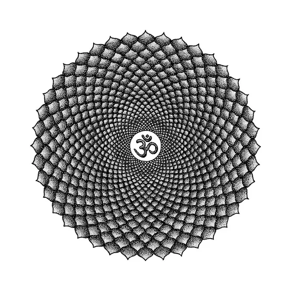 Hand dras chakra Sahasrara illustratio — Stock vektor