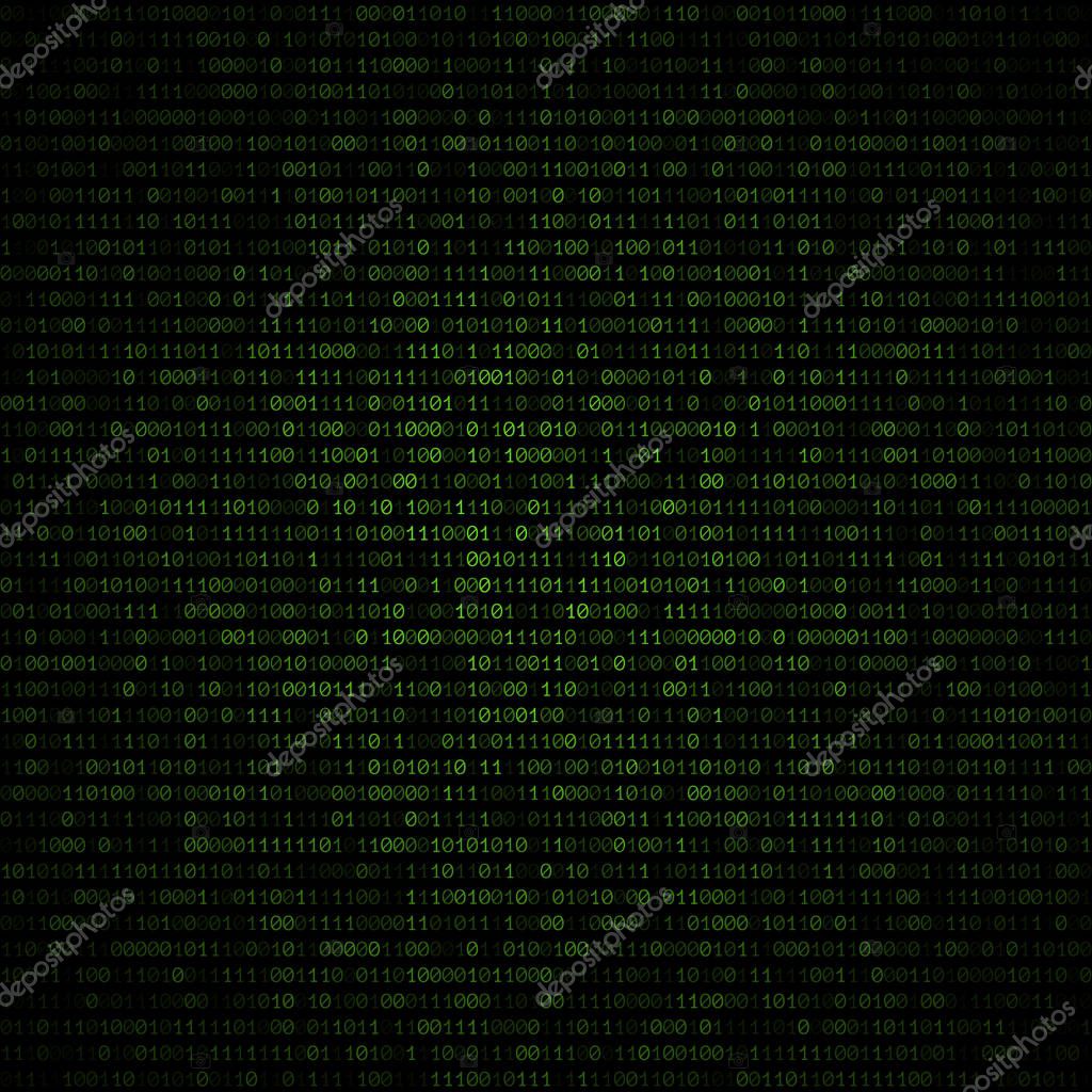 Vector of vector binary code abstract backgroun Vector green color volumetric binary code decorative abstract dark backgroun stock vector