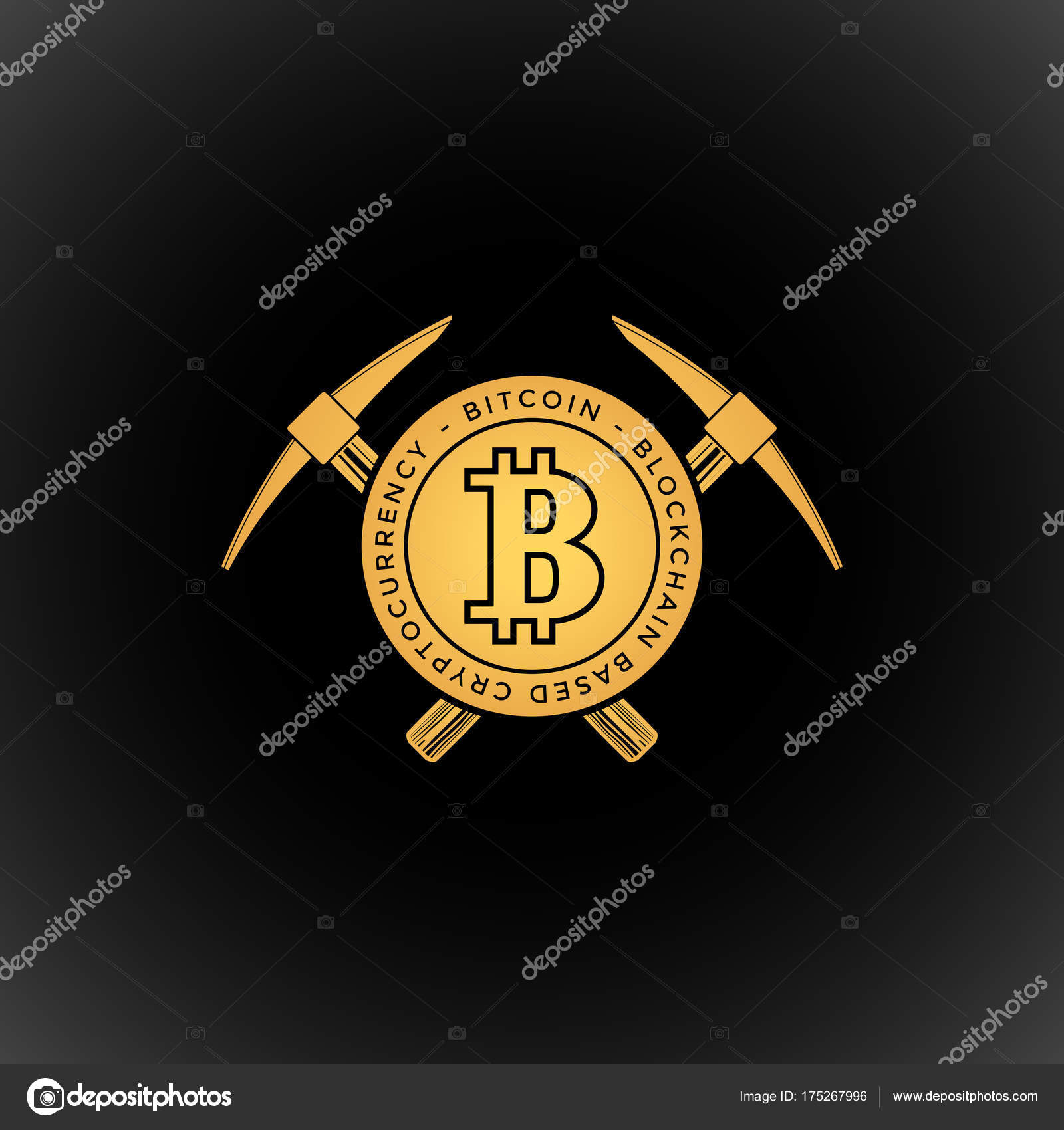 bitcoin 通貨マイニング ロゴ sig ストックベクター trikona 175267996