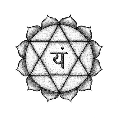 çizilmiş çakra Anahata illustratio el