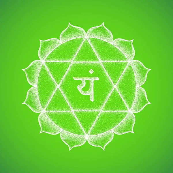 Handgezeichnetes Chakra anahata illustratio — Stockvektor