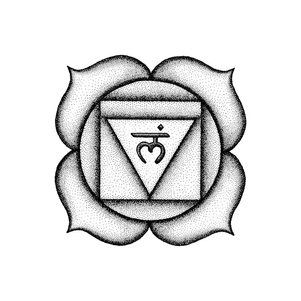 Chakra dibujado a mano Muladhara illustratio — Archivo Imágenes Vectoriales