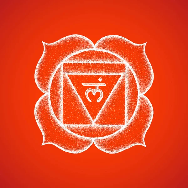 Hand getekende chakra Muladhara illustratio — Stockvector