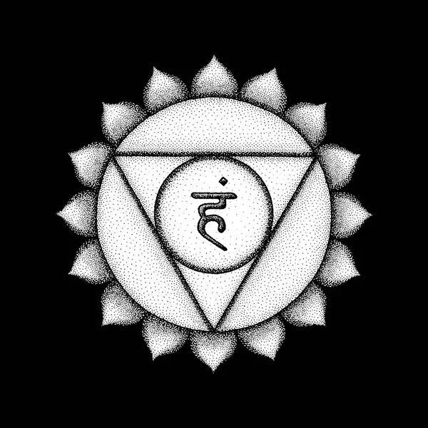 Chakra dibujado a mano Vishuddha illustratio — Vector de stock