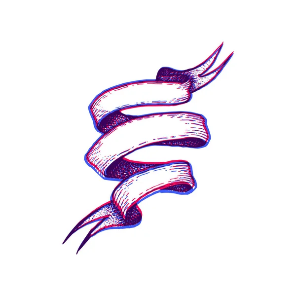 Vecteur main tiré tourbillon ribbo — Image vectorielle