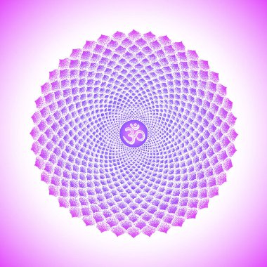 çizilmiş çakra Sahasrara illustratio el