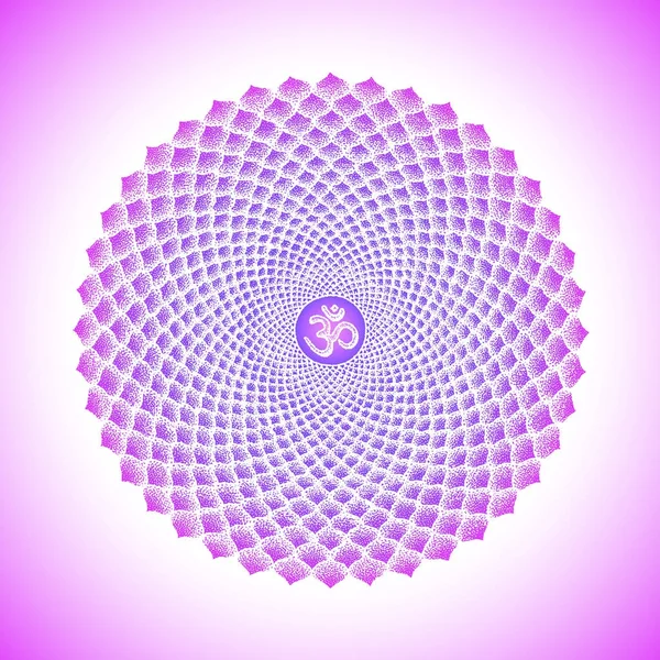 Hand getekende chakra Sahasrara illustratio — Stockvector