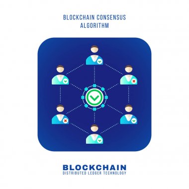Dağıtılmış blockchain defter teknoloji illustratio