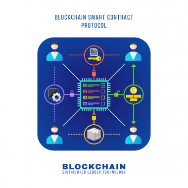 Dağıtılmış blockchain defter teknoloji illustratio
