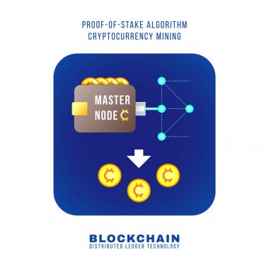 Dağıtılmış blockchain defter teknoloji illustratio