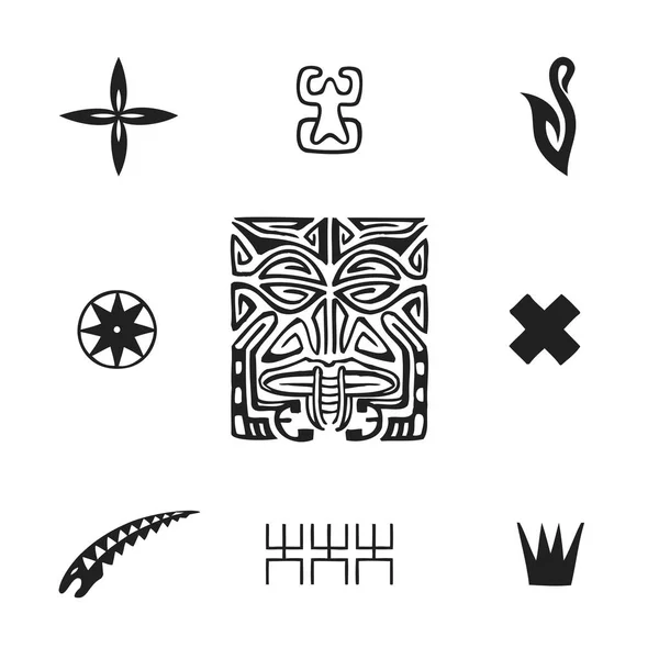 Полинезийская татуировка коренного примитива — стоковый вектор