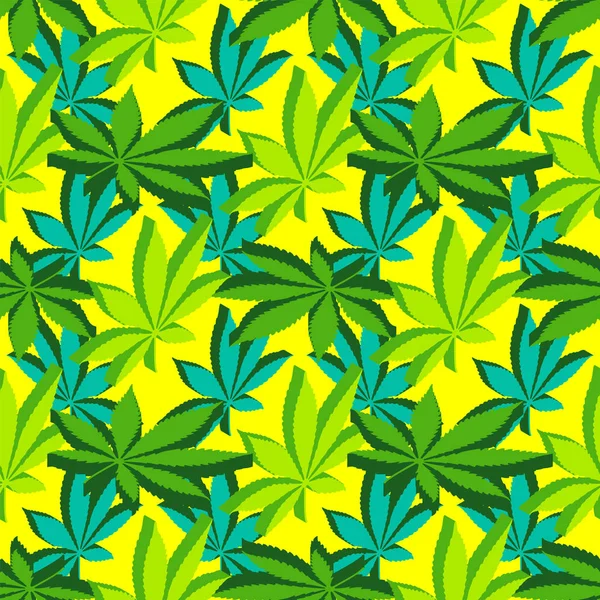 Hojas de marihuana isométrica patrón sin costuras — Vector de stock