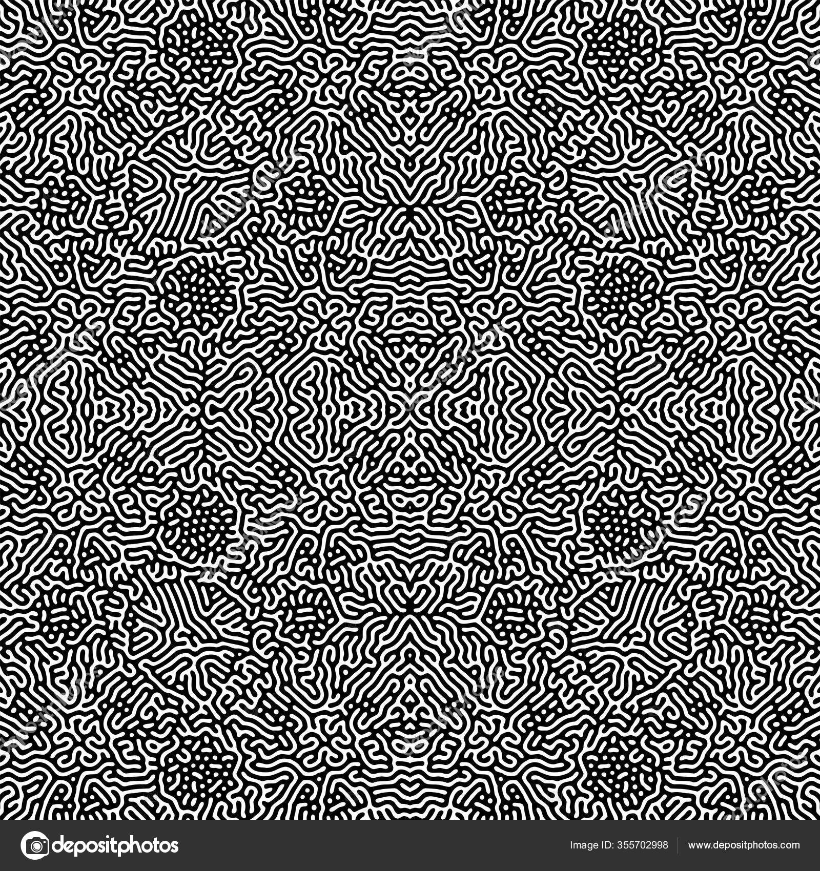 Vector Black Color Design Turing Morphogenesis Reaction Diffusion ...