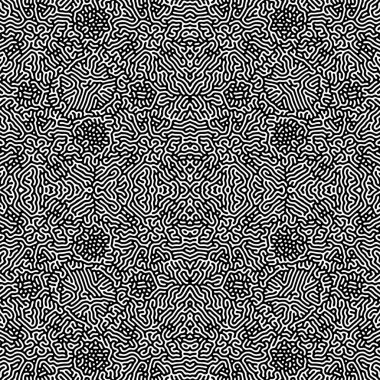 vector black color design Turing morphogenesis reaction diffusion seamless pattern organic ornament white backgroun clipart