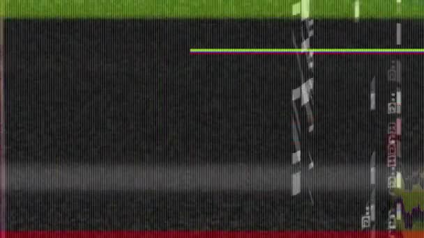 Glitch Ruis Statische Televisie Vfx Visuele Video Effecten Strepen Achtergrond — Stockvideo