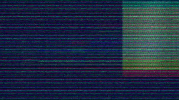 Glitch Ruis Statische Televisie Vfx Visuele Video Effecten Strepen Achtergrond — Stockvideo