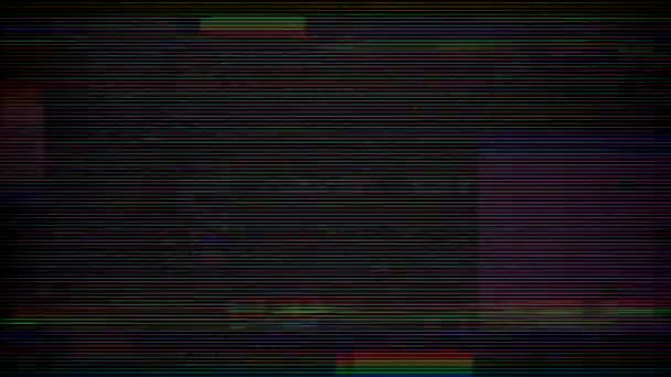 Glitch Noise Statis Televisi Vfx Efek Visual Video Garis Garis — Stok Video