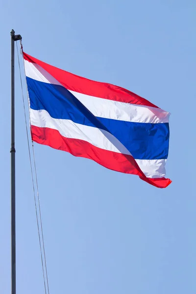 Polo Bandiera Thailandia Sullo Sfondo Cielo — Foto Stock