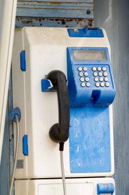 Eski kamu telefon kulübesinden arka plan.