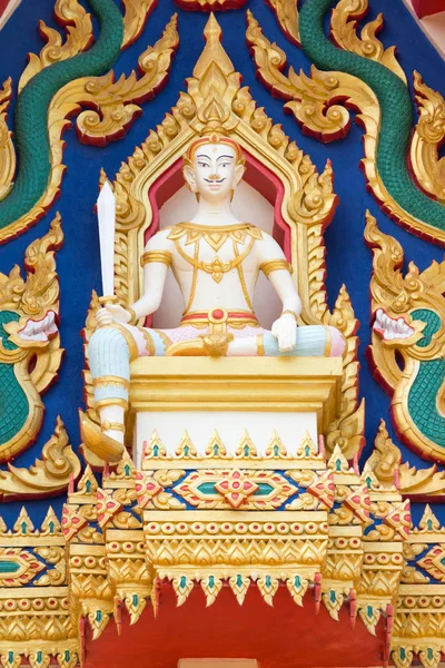 Thaise Angel Standbeeld Muur Van Een Kerk Thailand — Stockfoto