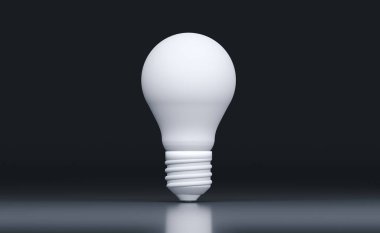 Siyah arka plan üzerine gerçekçi klasik ampul 3D render