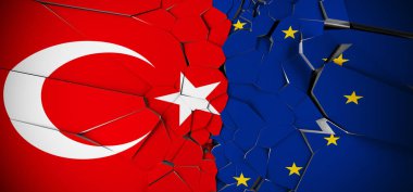 Türkiye Vs Europe Birliği kavramı bayrakları