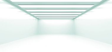 Gerçekçi boş beyaz oda ışıkları ile