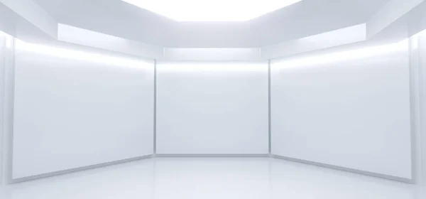 Realistyczne pusty biały pokój ze światłami — Zdjęcie stockowe