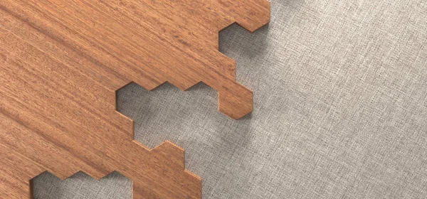 Pavimenti in legno esagonale con texture esagonale — Foto Stock