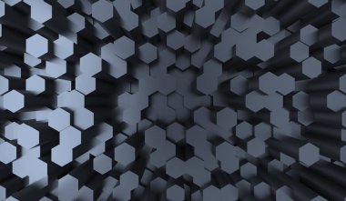 Soyut karanlık altıgenler arka plan Üstten Görünüm