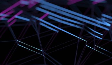 Soyut bağlantı Net Closeup 3D render