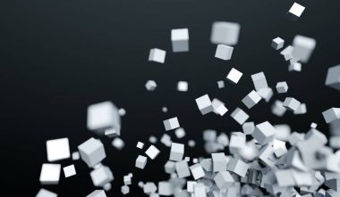 Soyut kaotik uçan küpleri