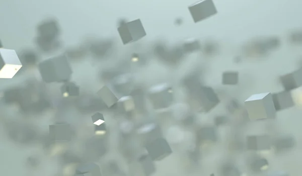 混沌とした空飛ぶ立方体を抽象化 — ストック写真