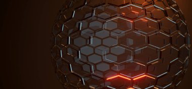 Altıgenler ve ışıklar ile soyut Cam Küre