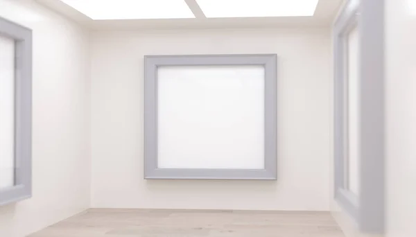 Realistic Modern Gallery Room With Empty Frames