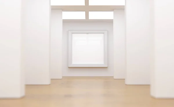 Gerçekçi Modern Galerisi Oda boş çerçeveler ile — Stok fotoğraf