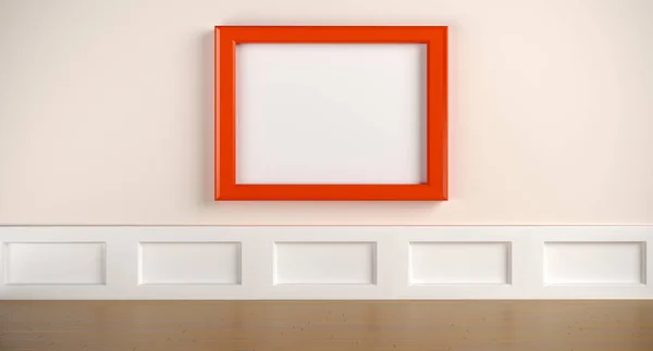 Realistic Modern Gallery Room With Empty Frames — Stock Photo, Image