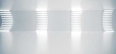 Gerçekçi yuvarlak Sci-Fi koridor ışıkları ile