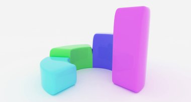 Basit iş daire grafik dört sabit bölümleri ile