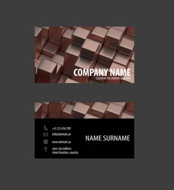 Bussines Card Design With Cubes Background clipart svg vector 