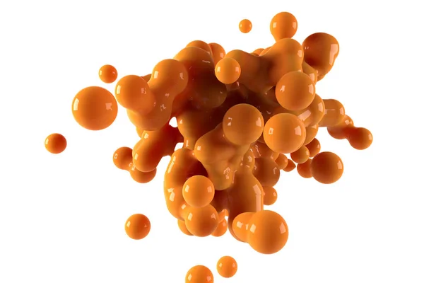 Renderizado 3D de forma naranja líquida —  Fotos de Stock