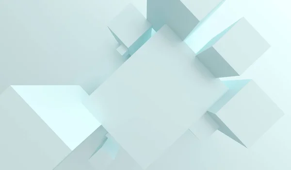 Abstract Cubes Background With Empty Space And Blue Tint