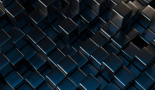 Black And Blue Cubes Background